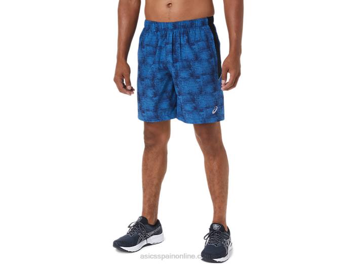 pantalón corto de 7 pulgadas pr lyte para hombre Asics 4L681029 tie-dye azul/perforado negro
