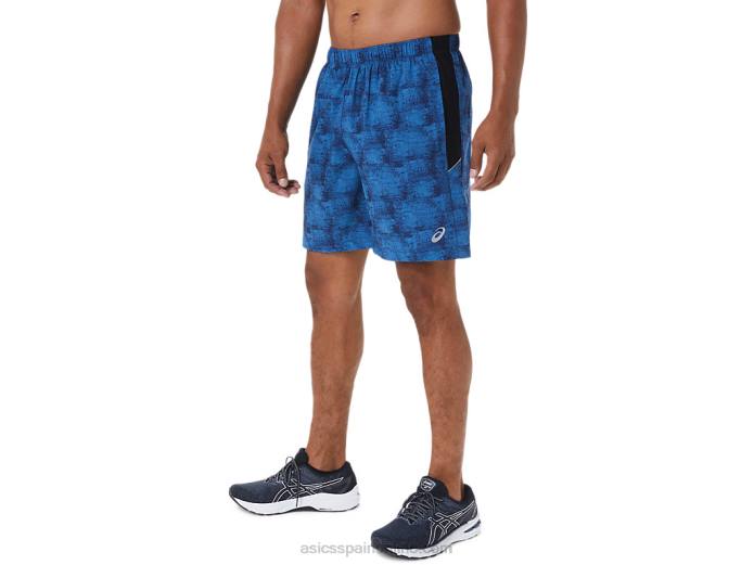 pantalón corto de 7 pulgadas pr lyte para hombre Asics 4L681029 tie-dye azul/perforado negro