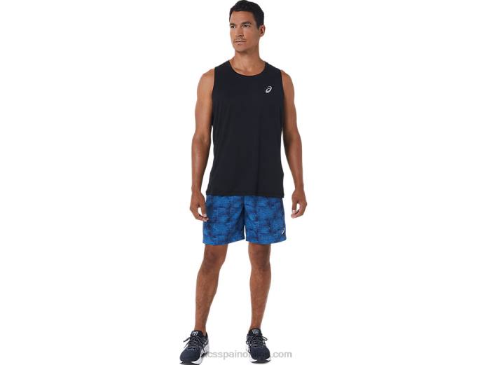 pantalón corto de 7 pulgadas pr lyte para hombre Asics 4L681029 tie-dye azul/perforado negro
