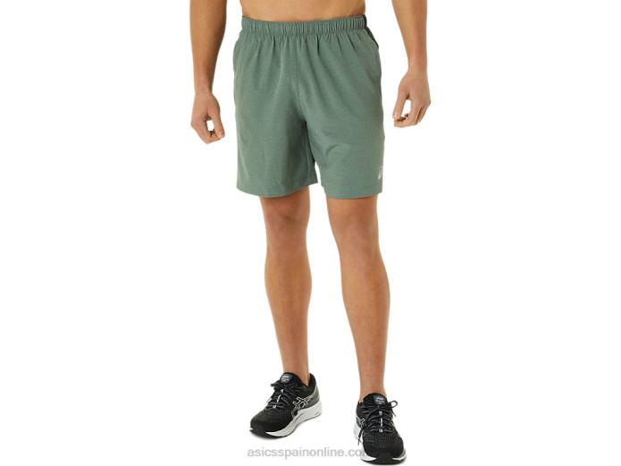 pantalón corto de 7 pulgadas pr lyte para hombre Asics 4L681362 estampado verde liquen/azul francés