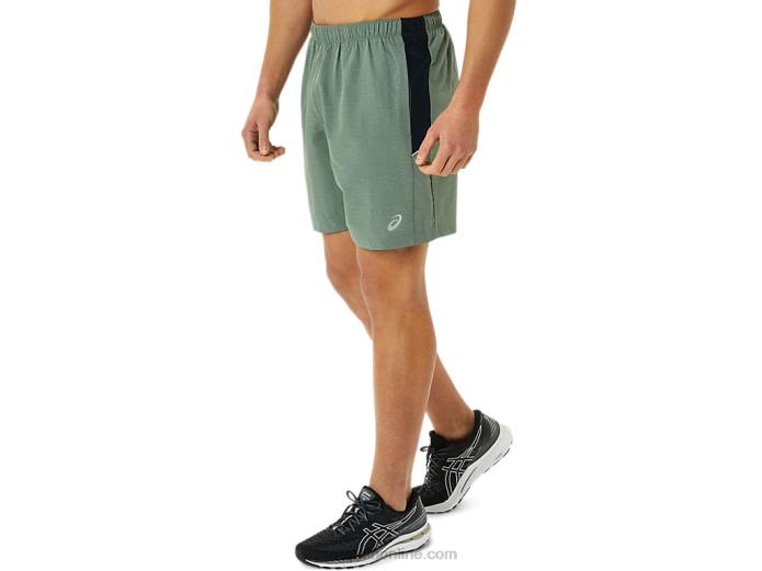 pantalón corto de 7 pulgadas pr lyte para hombre Asics 4L681362 estampado verde liquen/azul francés