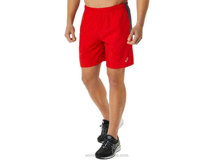 pantalón corto de 7 pulgadas pr lyte para hombre Asics 4L681364 estampado rojo fuego/gris portador