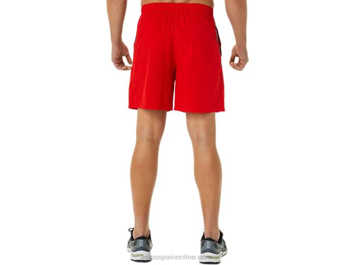 pantalón corto de 7 pulgadas pr lyte para hombre Asics 4L681364 estampado rojo fuego/gris portador