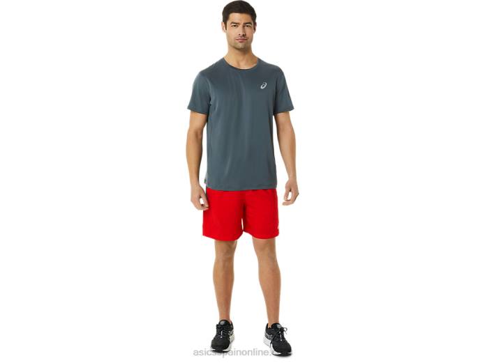 pantalón corto de 7 pulgadas pr lyte para hombre Asics 4L681364 estampado rojo fuego/gris portador