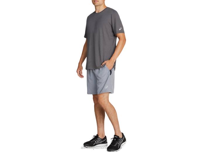 pantalón corto de 7 pulgadas pr lyte para hombre Asics 4L682053 estampado de sheet rock spacedye/gris