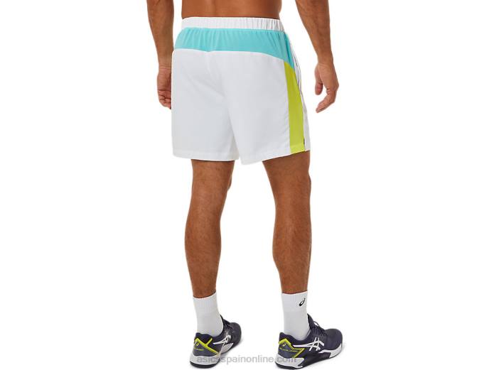 pantalón corto de corte color block para hombre Asics 4L681480 blanco brillante