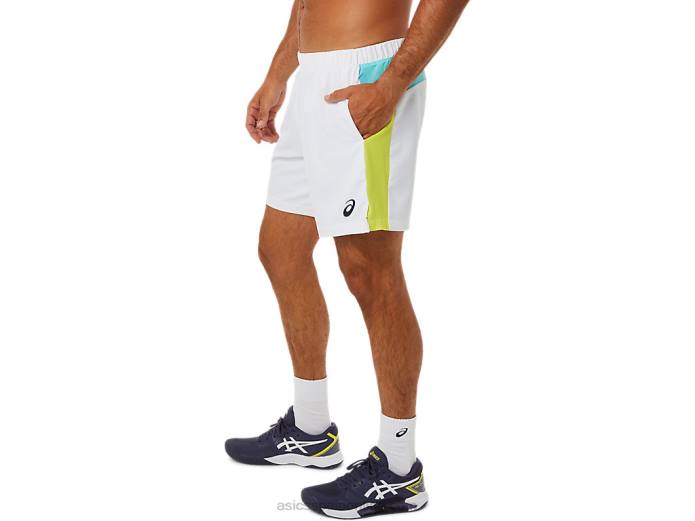 pantalón corto de corte color block para hombre Asics 4L681480 blanco brillante