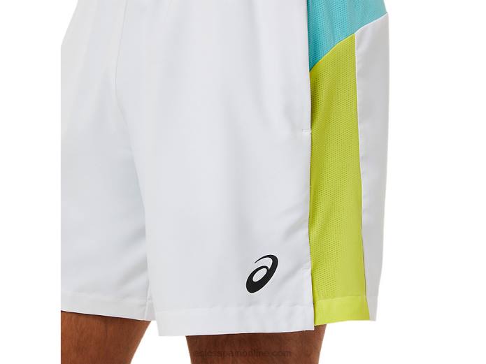 pantalón corto de corte color block para hombre Asics 4L681480 blanco brillante