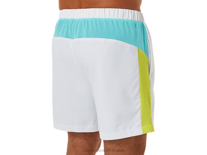 pantalón corto de corte color block para hombre Asics 4L681480 blanco brillante