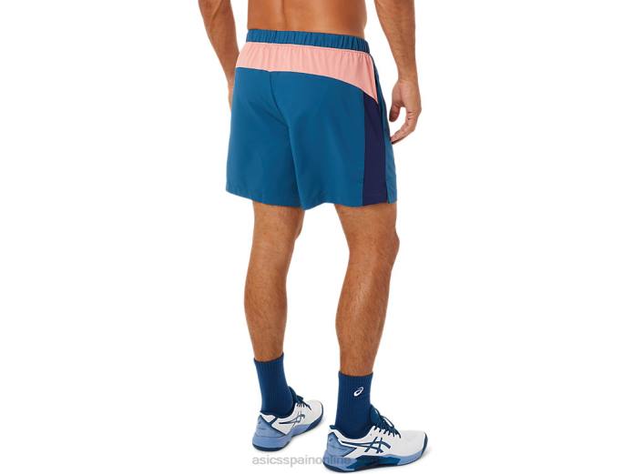 pantalón corto de corte color block para hombre Asics 4L681493 índigo claro