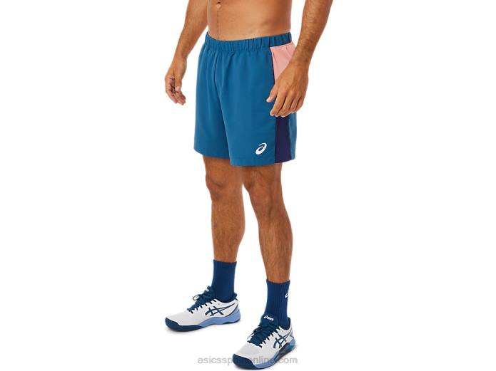 pantalón corto de corte color block para hombre Asics 4L681493 índigo claro