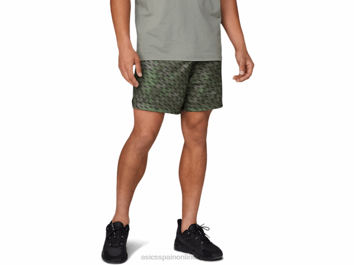 pantalón corto de entrenamiento tejido de 7 pulgadas para hombre Asics 4L681784 liquen verde