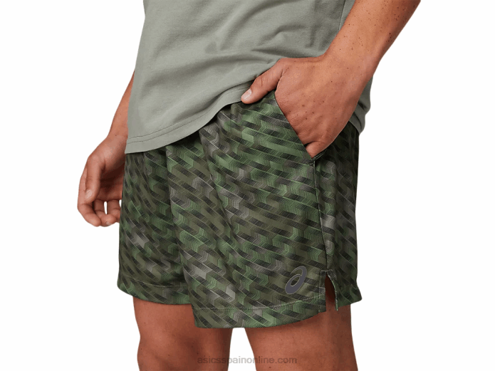 pantalón corto de entrenamiento tejido de 7 pulgadas para hombre Asics 4L681784 liquen verde