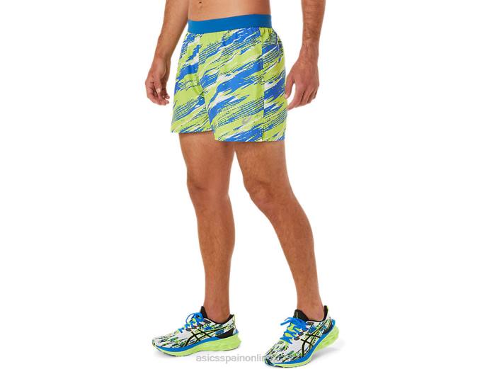pantalón corto de inyección de color para hombre Asics 4L681425 peligro verde