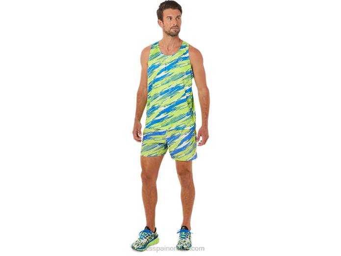 pantalón corto de inyección de color para hombre Asics 4L681425 peligro verde