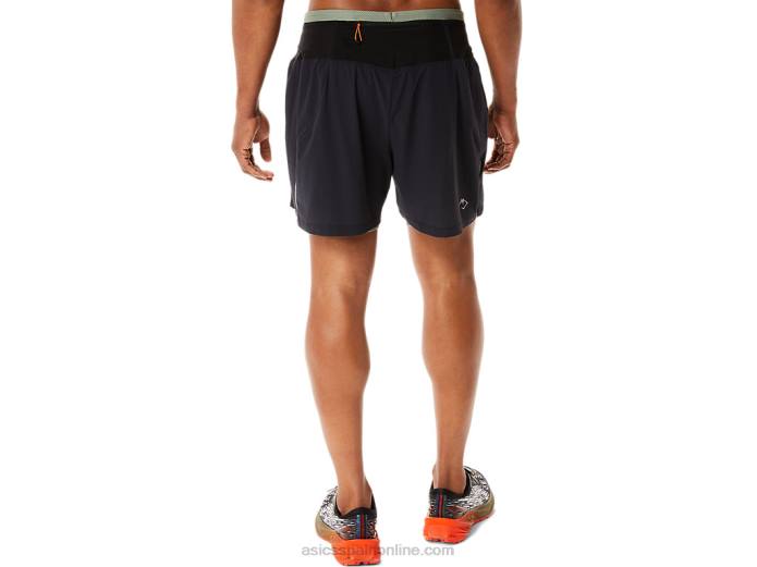 pantalón corto fujitrail hombre Asics 4L681139 rendimiento negro/verde liquen