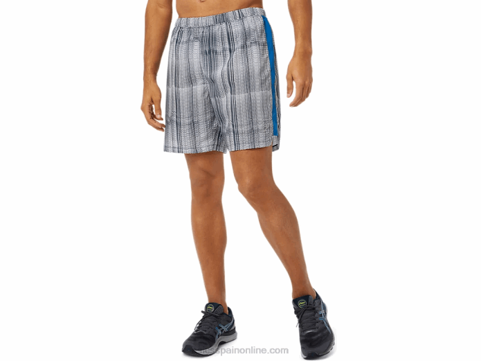 pantalón corto gráfico de 7 pulgadas listo para usar para hombre Asics 4L681501 impresión azul francés/lake drive