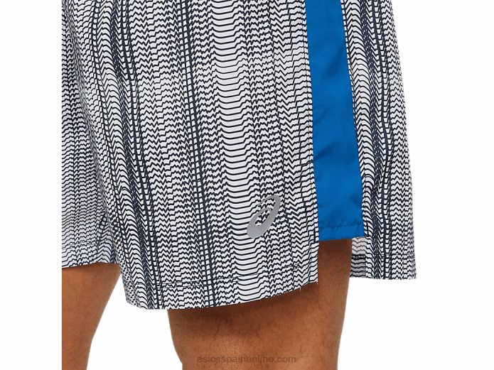 pantalón corto gráfico de 7 pulgadas listo para usar para hombre Asics 4L681501 impresión azul francés/lake drive
