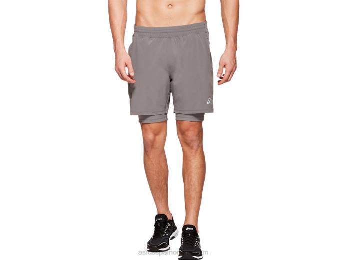 pantalón corto hombre fietro 7in 2n1 Asics 4L681994 carbón