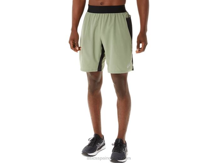 pantalón corto mezclador de 9 pulgadas para hombre Asics 4L681408 verde liquen/negro rendimiento