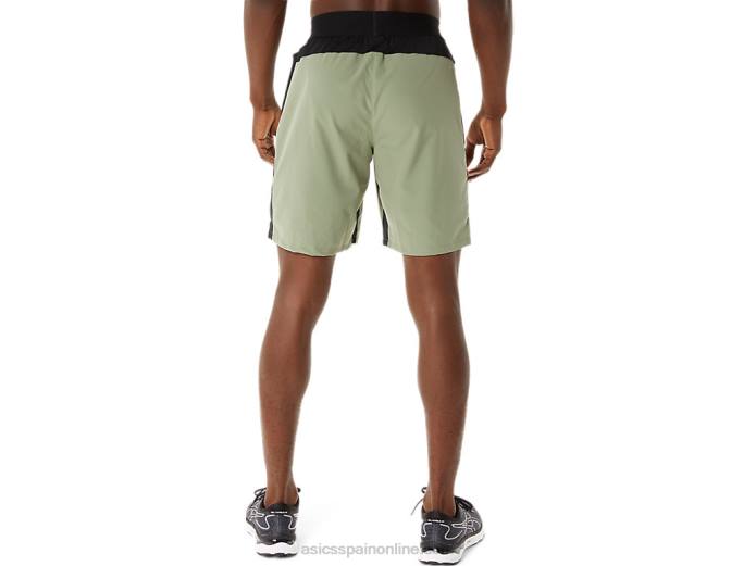 pantalón corto mezclador de 9 pulgadas para hombre Asics 4L681408 verde liquen/negro rendimiento