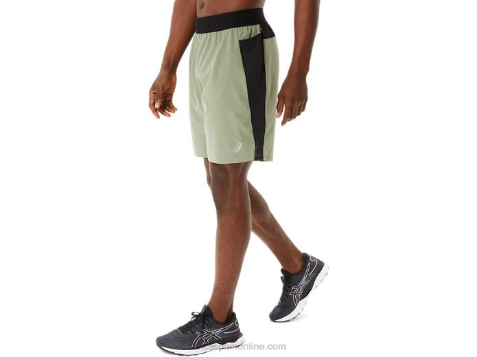 pantalón corto mezclador de 9 pulgadas para hombre Asics 4L681408 verde liquen/negro rendimiento