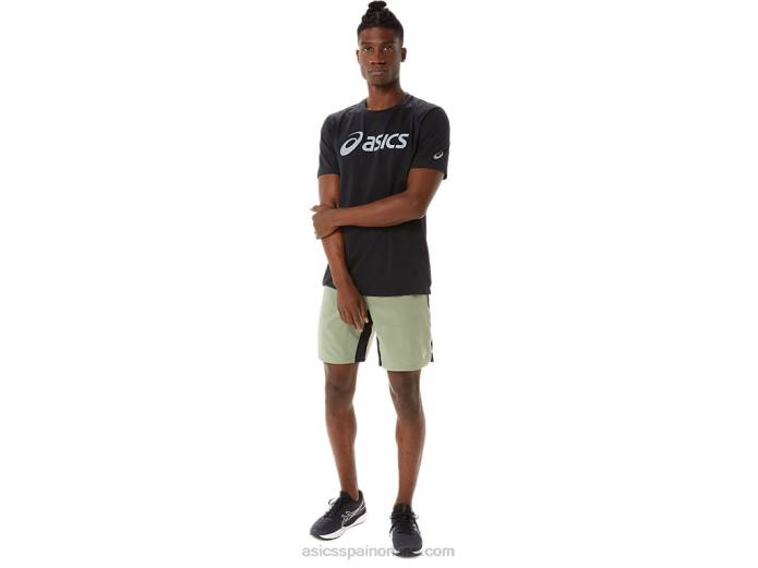 pantalón corto mezclador de 9 pulgadas para hombre Asics 4L681408 verde liquen/negro rendimiento