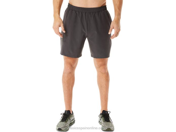 pantalón corto tejido de 7 pulgadas para hombre Asics 4L68953 gris obsidiana