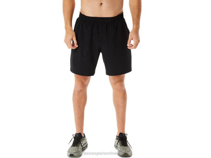 pantalón corto tejido de 7 pulgadas para hombre Asics 4L68967 rendimiento negro
