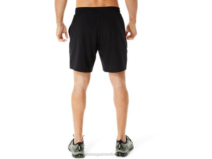 pantalón corto tejido de 7 pulgadas para hombre Asics 4L68967 rendimiento negro