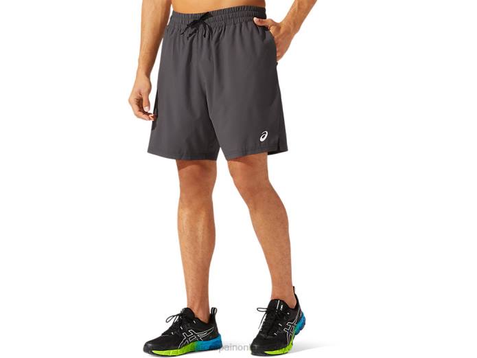 pantalón corto tejido de tren de 7 pulgadas para hombre Asics 4L681786 gris grafito