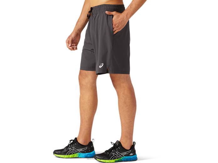 pantalón corto tejido de tren de 7 pulgadas para hombre Asics 4L681786 gris grafito