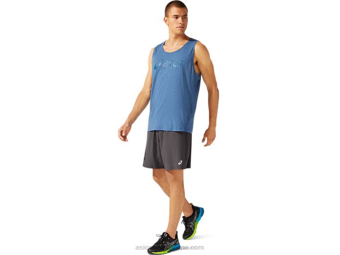pantalón corto tejido de tren de 7 pulgadas para hombre Asics 4L681786 gris grafito
