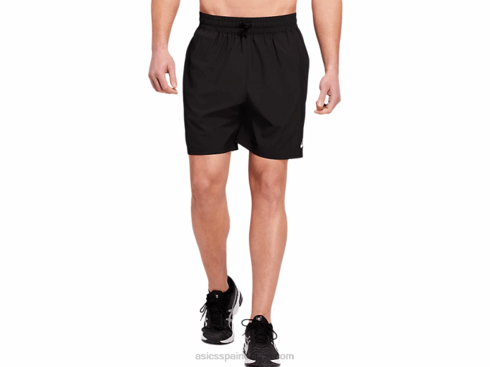 pantalón corto tejido de tren de 7 pulgadas para hombre Asics 4L681802 rendimiento negro