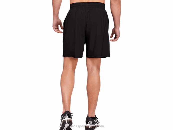 pantalón corto tejido de tren de 7 pulgadas para hombre Asics 4L681802 rendimiento negro