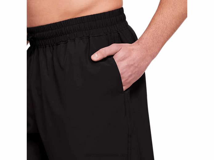 pantalón corto tejido de tren de 7 pulgadas para hombre Asics 4L681802 rendimiento negro