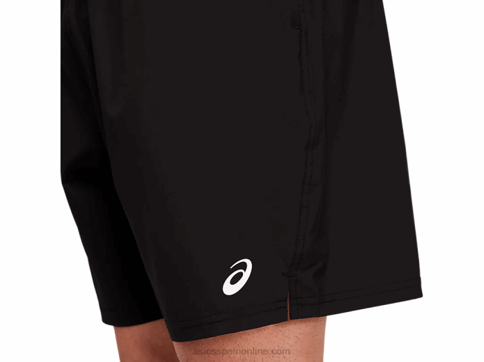 pantalón corto tejido de tren de 7 pulgadas para hombre Asics 4L681802 rendimiento negro