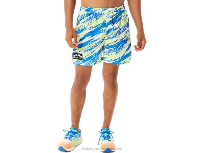 pantalones cortos de 5 pulgadas listos para usar para hombres Asics 4L681341 peligro verde
