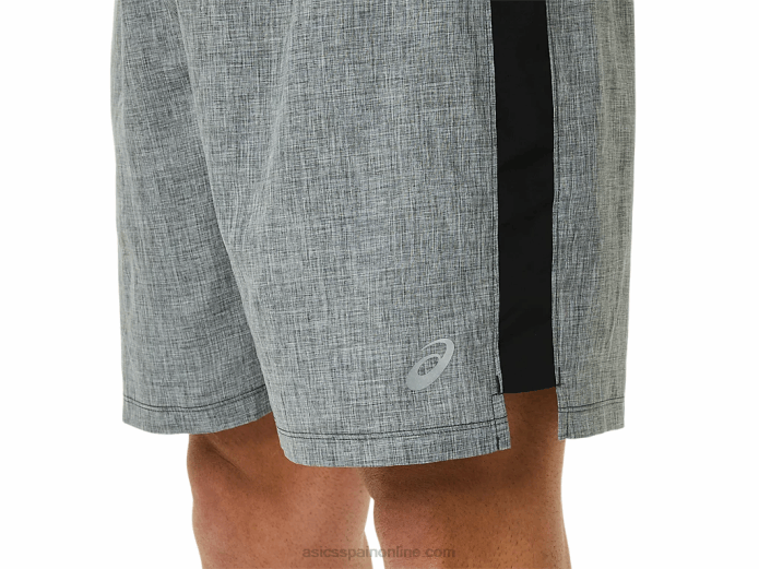 pantalones cortos de 7in para hombre Asics 4L68918 jaspeado gris oscuro/negro