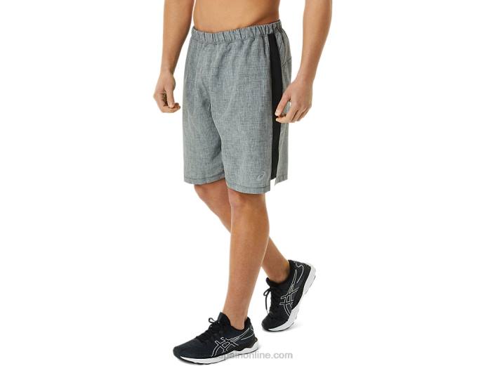 pantalones cortos de 9 pulgadas listos para usar para hombres Asics 4L68921 jaspeado gris oscuro/negro
