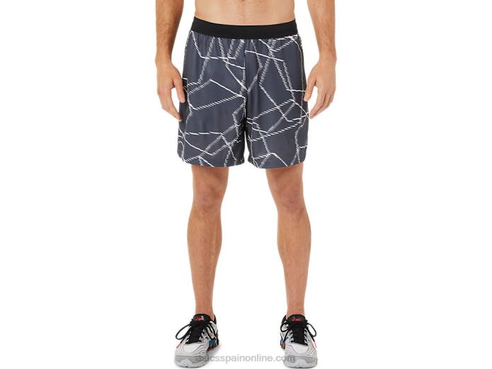 shorts de hombre de temporada con estampado integral Asics 4L681436 portador gris