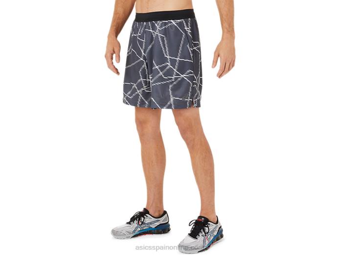 shorts de hombre de temporada con estampado integral Asics 4L681436 portador gris