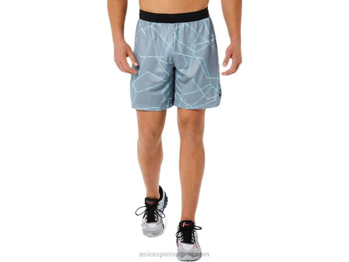 shorts de hombre de temporada con estampado integral Asics 4L681437 yeso