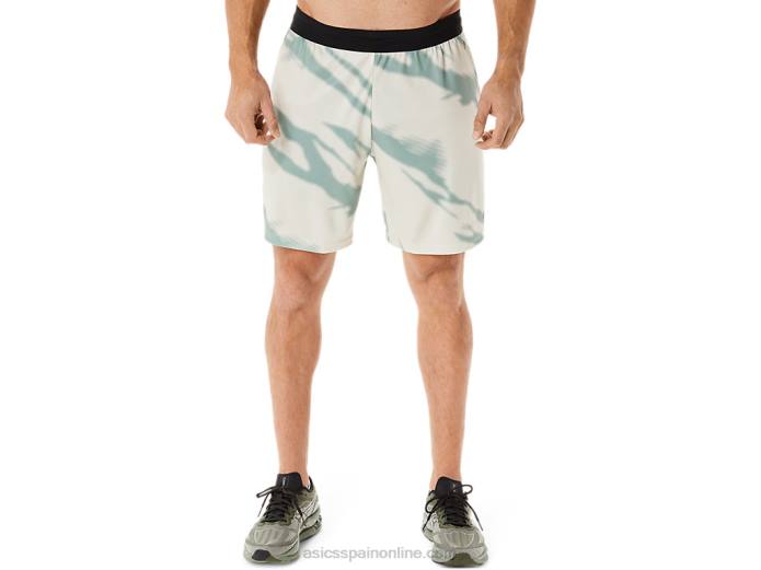 shorts de hombre de temporada con estampado integral Asics 4L68993 gris humo/gris pizarra