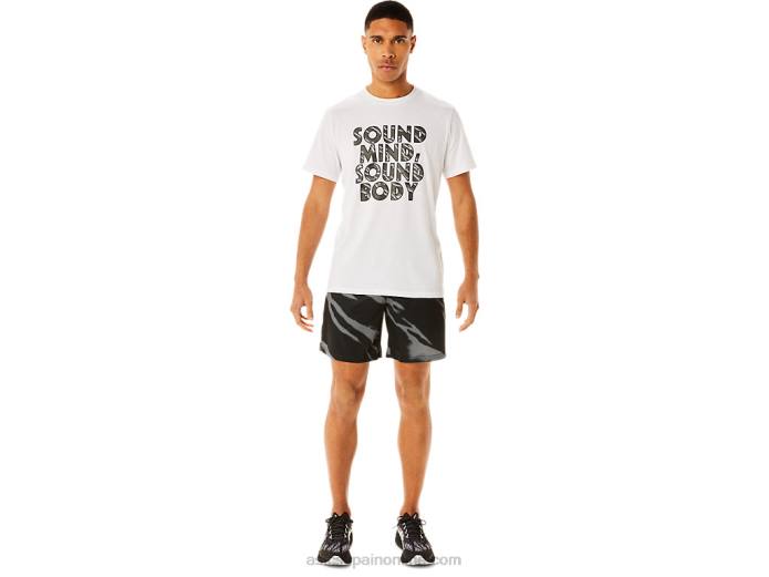shorts de hombre de temporada con estampado integral Asics 4L68995 rendimiento negro/gris grafito
