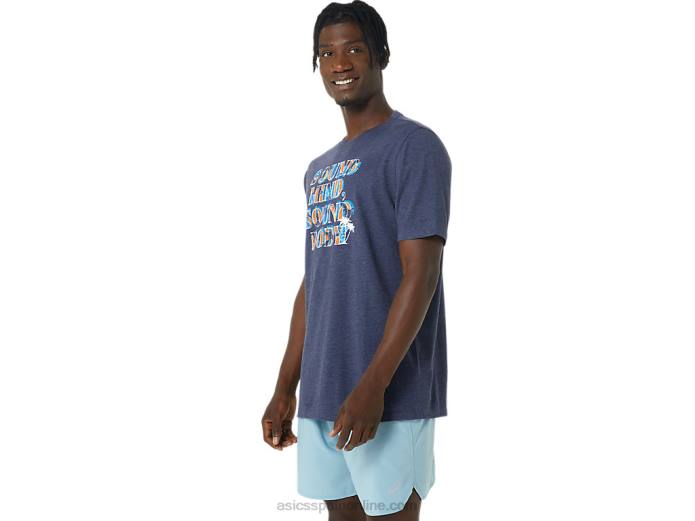camiseta con eslogan de hibisco Asics 4L681045 brezo chaquetón