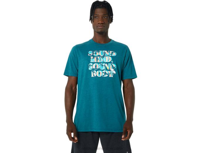 camiseta con eslogan de hibisco Asics 4L68798 brezo de pino de terciopelo