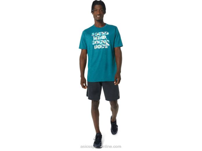 camiseta con eslogan de hibisco Asics 4L68798 brezo de pino de terciopelo