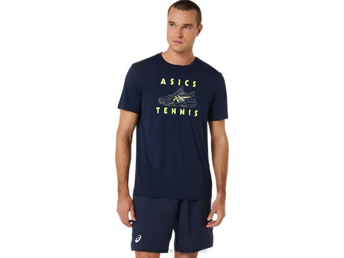 camiseta con estampado de zapatos de salón para hombre Asics 4L68520 medianoche