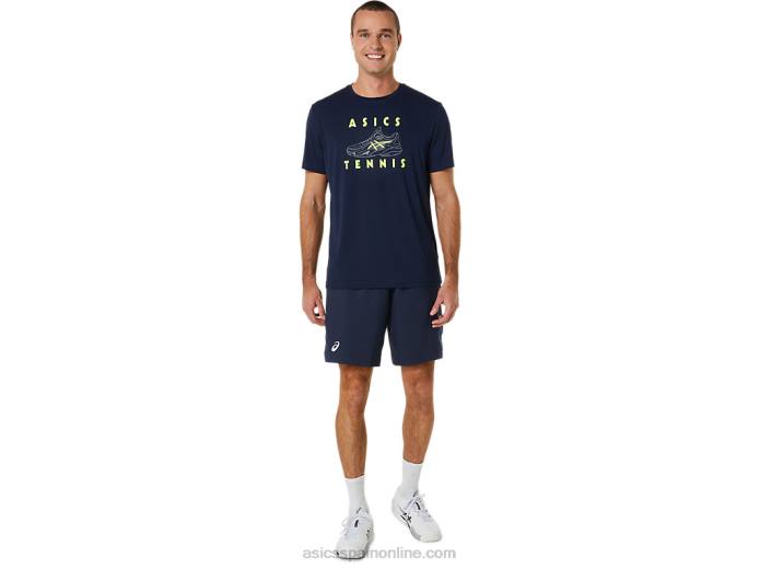 camiseta con estampado de zapatos de salón para hombre Asics 4L68520 medianoche